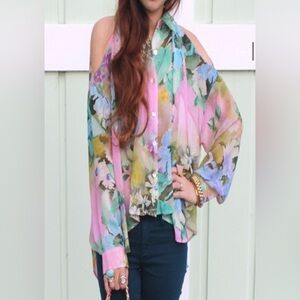 Cotton Candy Multicolor Floral Blouse